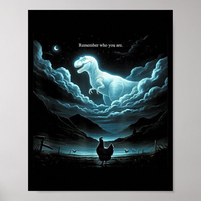 Affiche Remember Who You Are Chicken, Funny Evolution Joke (Devant)