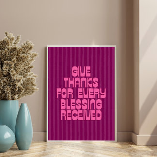 Affiche Remercie pour chaque bénédiction reçue