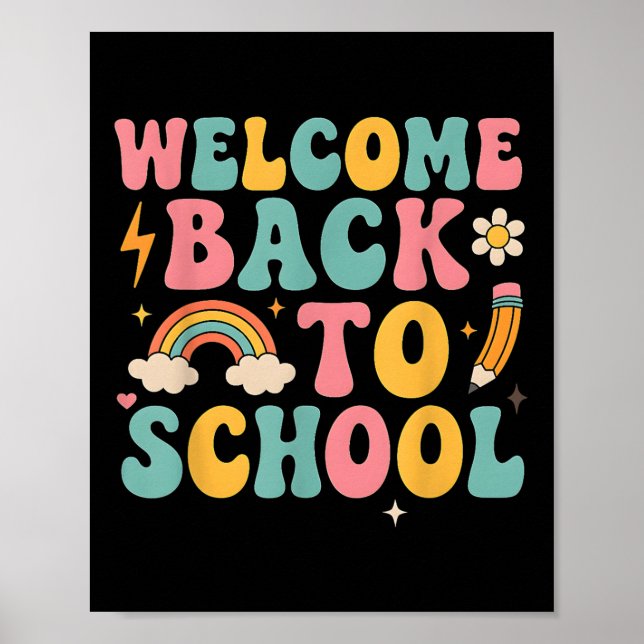 Affiche Remerciement aux enseignants Garçons Filles Retro  (Devant)