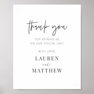 Affiche Remerciement de mariage chic minimaliste simple mo