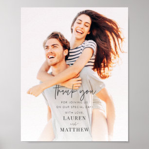 Affiche Remerciement de mariage chic minimaliste simple mo