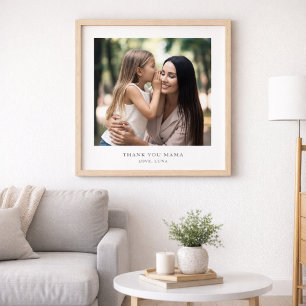 Affiche Remerciement Personnalisé Merci Maman Photo & Te