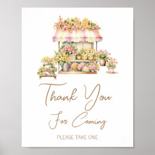 Affiche Remerciement pour Baby Shower Floral Market Love I