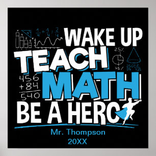 Affiche Remerciement pour professeur de maths - Enseigner,