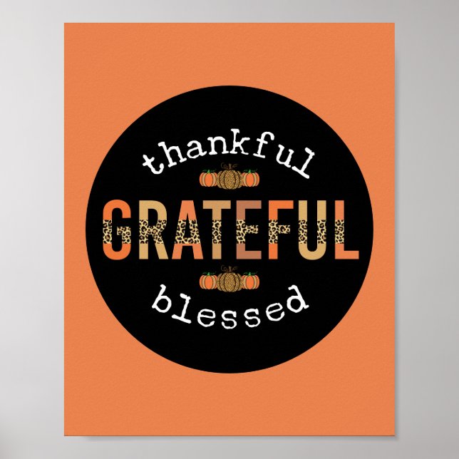 Affiche Remerciements à l'Empreinte de léopard amusant Ble (Devant)