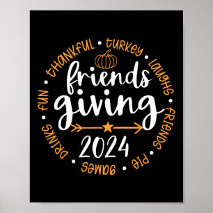 Affiche Remerciements Amis Thanksgiving 2024 Friendsgiving