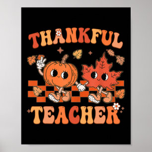 Affiche Remerciements Enseignant Rétro Super Thanksgiving