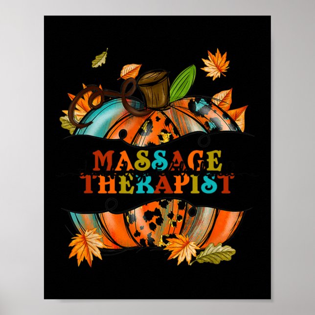 Affiche Remerciements Grateful Massage Thérapist Citrouill (Devant)