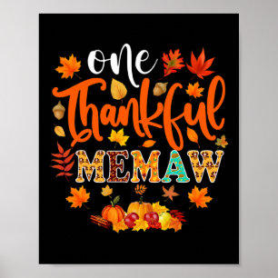 Affiche Remerciements Memaw Fun Automne Thanksgiving Autom