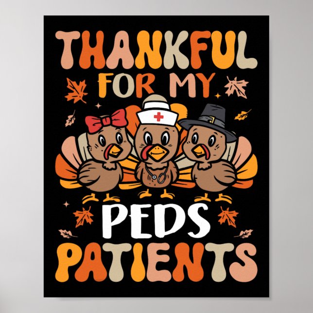 Affiche Remerciements Peds Infirmier Thanksgiving Turquie  (Devant)