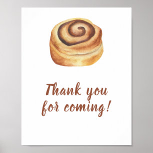 Affiche Remerciements pour baby shower Bun cinnamon