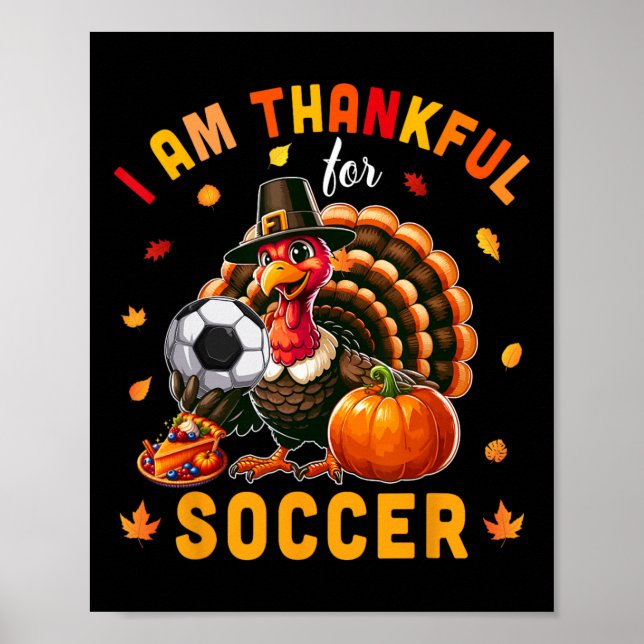 Affiche Remerciements Pour Le Football Thanksgiving Turkey (Devant)