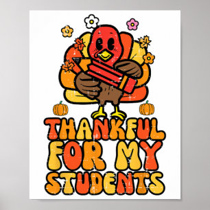 Affiche Remerciements Pour Mes Étudiants Thanksgiving Auto