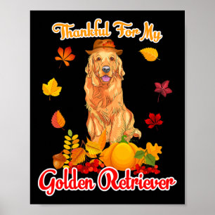 Affiche Remerciements Pour Mon Golden Retriever Thanksgivi