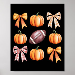 Affiche Remerciements Retro Coquette Bow Citrouille de foo