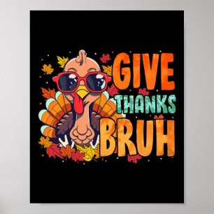 Affiche Remerciez Frère Thanksgiving Merci Dinosaure Autom