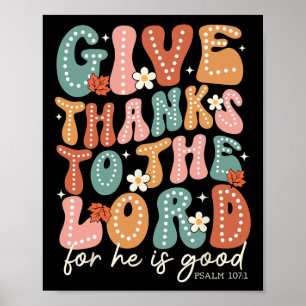 Affiche Remerciez Le Seigneur Thanksgiving Bible Verse S