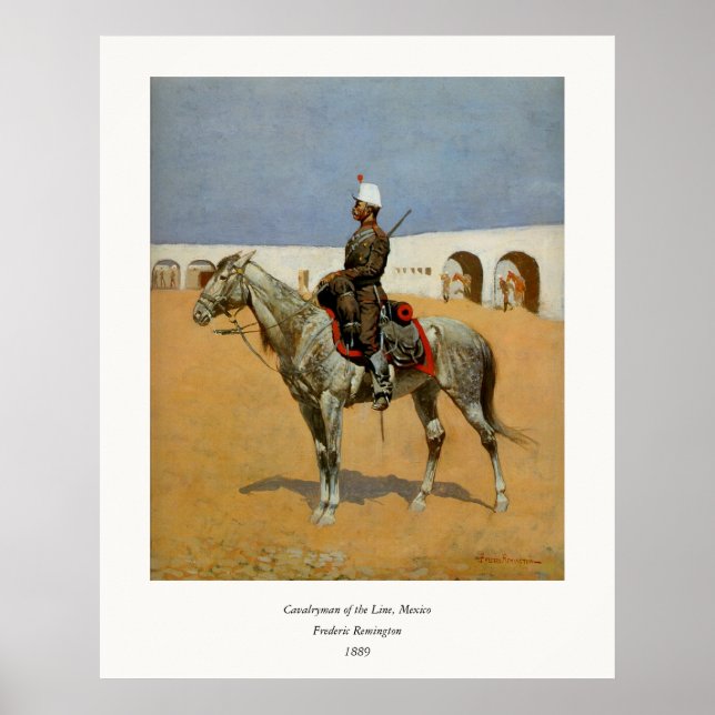 Affiche Remington's Cavalryman of the Line, Mexique (1889) (Devant)