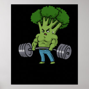 Affiche Remise en forme Broccoli Gym Fitness Cadeau Bodybu