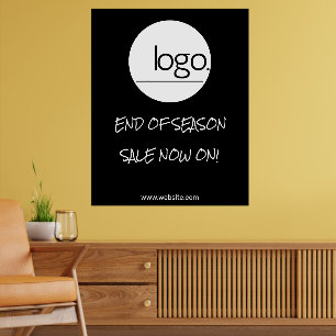 AFFICHE REMISE SAISONNIÈRE VENTE DÉTAIL LOGO MARQUE