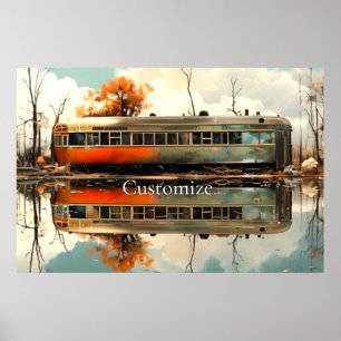 Affiche Remorque Caravan vintage RV Thunder_Cove