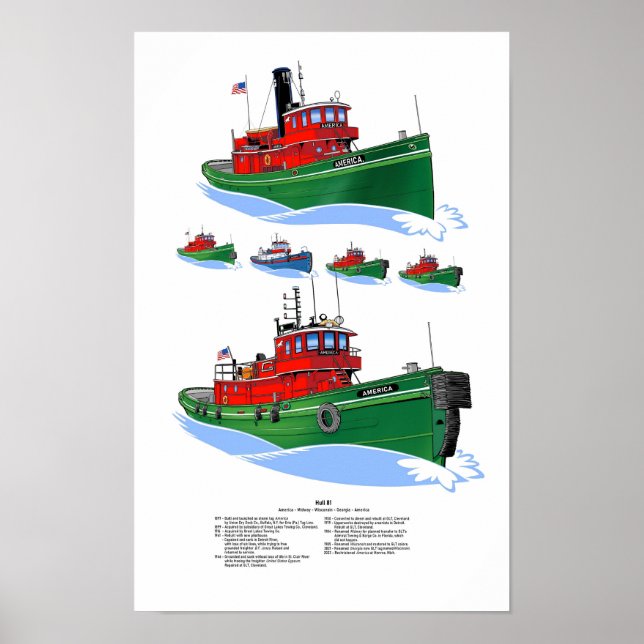 Affiche remorqueur des Grands Lacs Amérique disposition al (Devant)