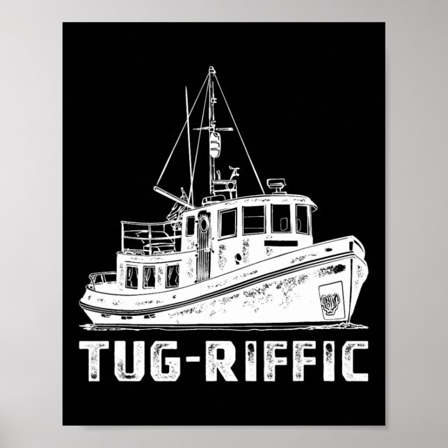 Affiche Remorqueur drôle Remorqueur Remorqueur Pun bateau  (Devant)