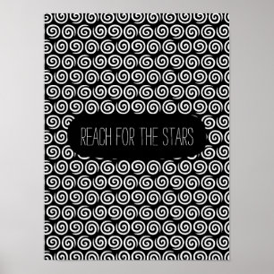 Affiche Remous noirs et blancs