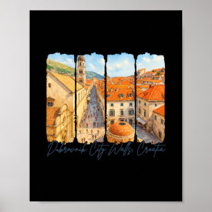 Affiche Remparts de la ville de Dubrovnik Croatie Voyage C