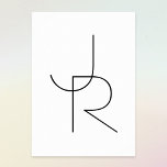 Affiche Remplacement des initiales | Noir en blanc<br><div class="desc">Initiales qui se chevauchent aujourd'hui. Merci pour votre achat!</div>