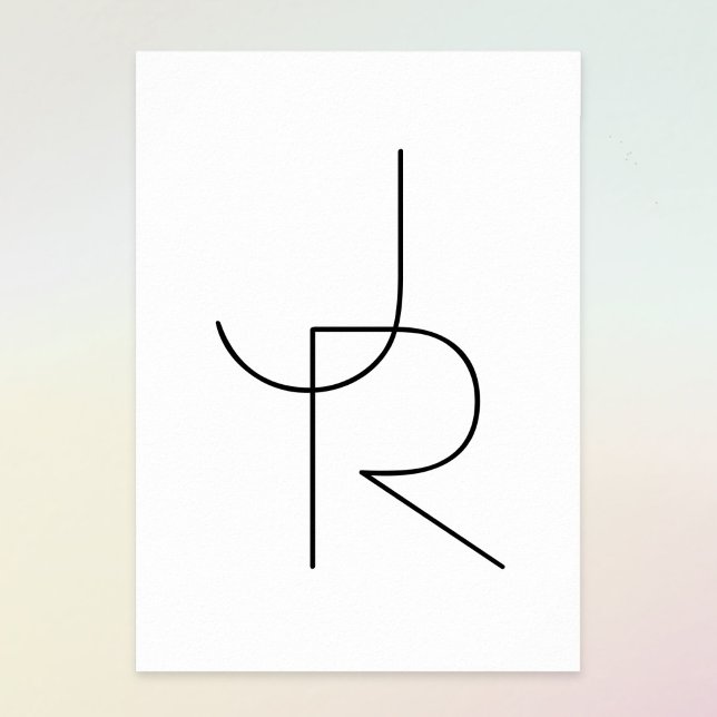 Affiche Remplacement des initiales | Noir en blanc (Créateur téléchargé)