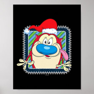 Affiche Ren Et Stimpy Festive Noël Santa Hat Stimpy