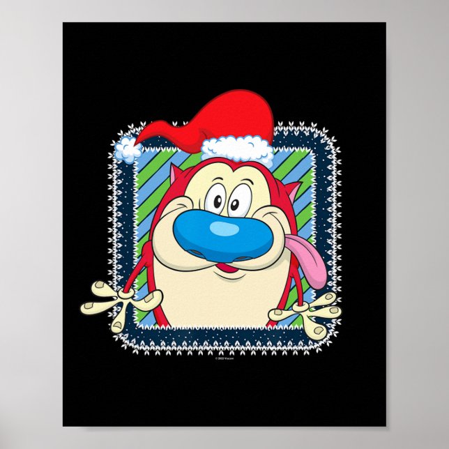 Affiche Ren Et Stimpy Festive Noël Santa Hat Stimpy (Devant)