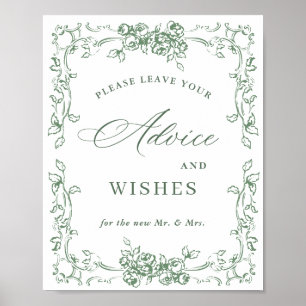 Affiche Renaissance Sage vert Ornat Conseils et souhaits