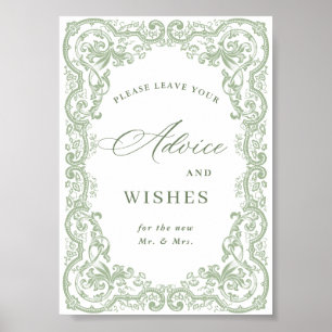 Affiche Renaissance Sage vert Ornat Conseils et souhaits