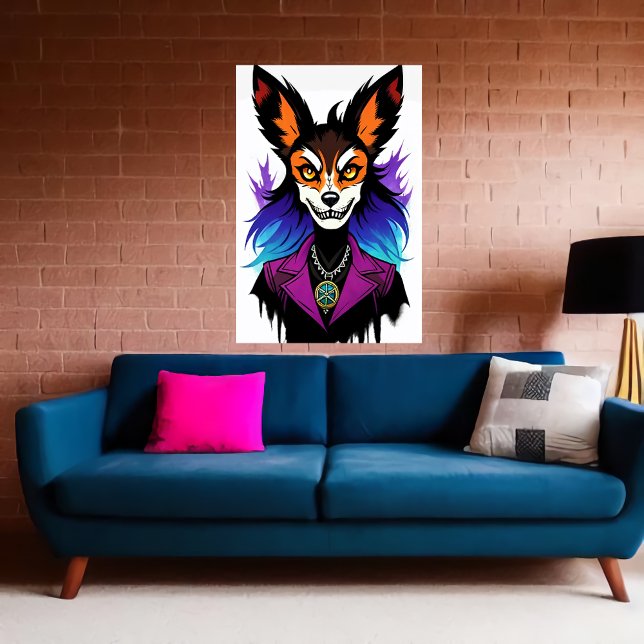 Affiche Renard anthropomorphique dans une veste violette | (Créateur téléchargé)