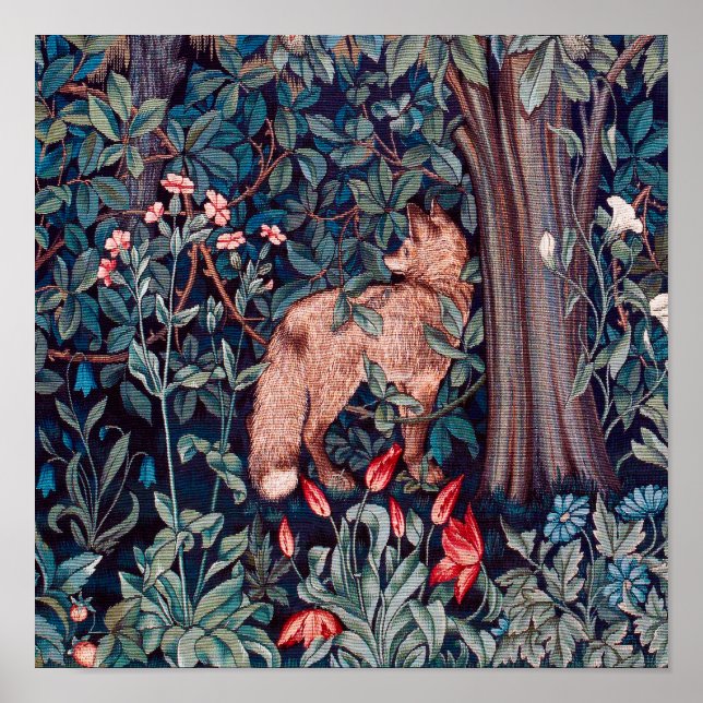 Affiche Renard dans la forêt, William Morris (Devant)