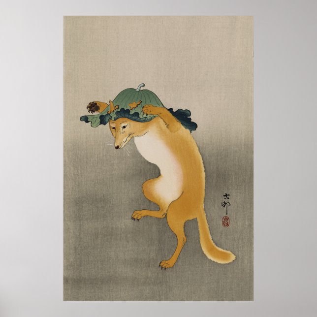 Affiche Renard dansant par Ohara Koson (Devant)