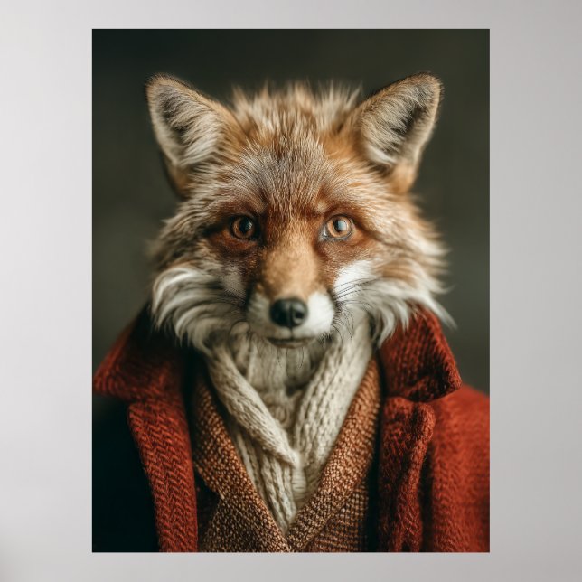 Affiche Renard Dapper dans un style cosy (Devant)