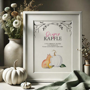 Affiche Renard d'automne et Baby shower Citrouille de jaug