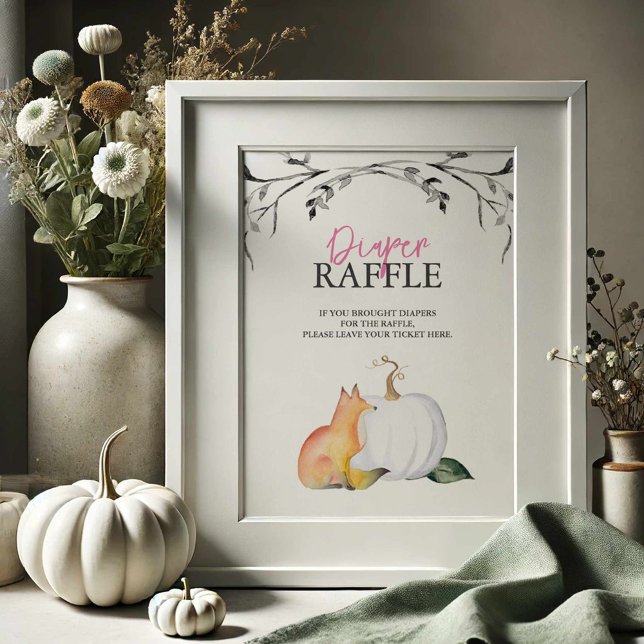 Affiche Renard d'automne et Baby shower Citrouille de jaug (Baby shower posters fall theme watercolor fox and pumpkin by Victoria Grigaliunas of Do Tell A Belle)