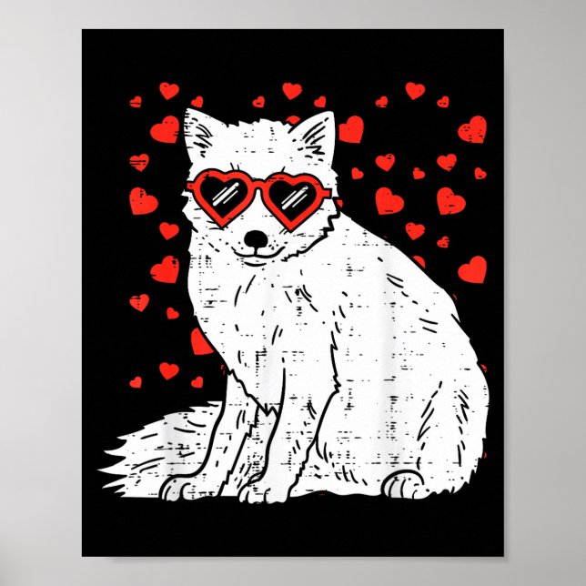 Affiche Renard de neige arctique Gles de la Saint-Valentin (Devant)