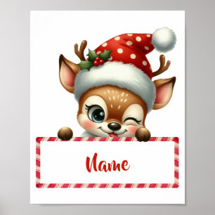 Affiche Renard de Noël et Sucre de canne personnalisable