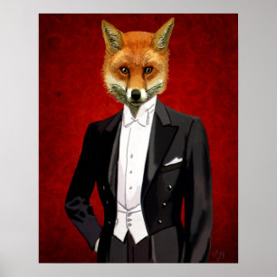 Affiche Renard En Costume De Soirée, Portrait