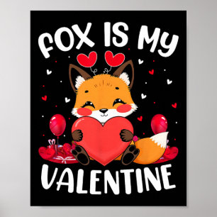 Affiche Renard est mon amour de la Saint-Valentin Cœurs de