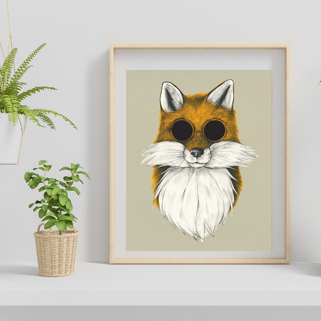 Affiche Renard Hipster (Créateur téléchargé)