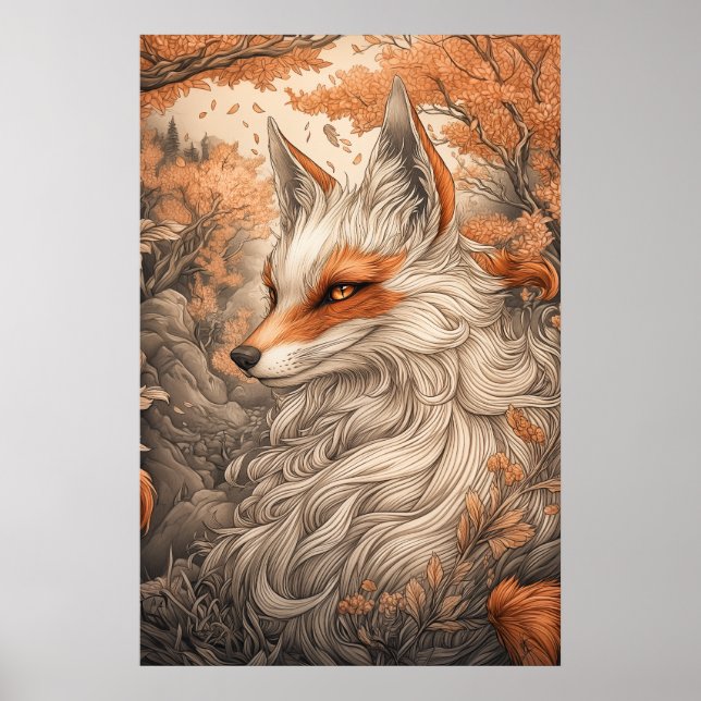 Affiche Renard japonais Kitsune (Devant)