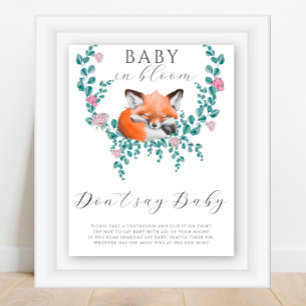 Affiche Renard mignon en fleurs - N'appelez pas bébé Affic