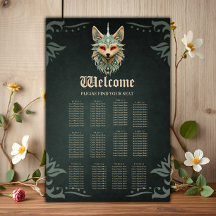 Affiche Renard mystique aux yeux rouges percés