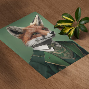 Affiche Renard rouge dans un costume vert St. Patrick's Da